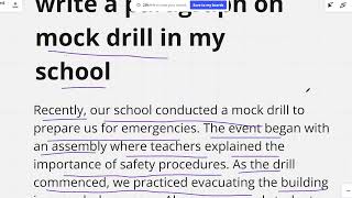 Write a paragraph on mock drill in my school [upl. by Itsur]