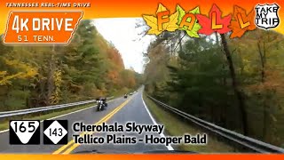 Fall drive on the Cherohala Skyway Tellico Plains Tennessee into North Carolina in Autumn in 4K [upl. by Aluap]