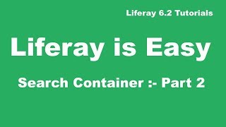 Liferay Tutorial 36  Search Container in Liferay Part 2 [upl. by Merc]