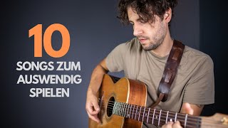 10 einfache Gitarren Lieder zum auswendig spielen [upl. by Anatnas]