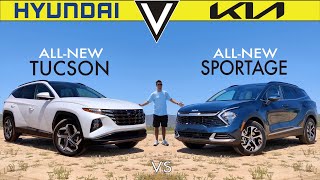 FAMILY FIGHT  2023 Kia Sportage Hybrid vs Hyundai Tucson Hybrid Comparison [upl. by Neumann]