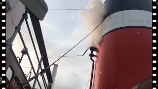 Paddle Steamer Waverley Steam Whistle in Slow Motion [upl. by Waring]