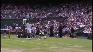 Rosol knocks over Rafa Nadals bottle  Wimbledon 2014 [upl. by Leina]