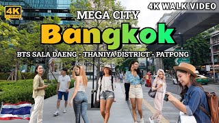 4K HDR Bangkok City BTS Sala Daeng  Thaniya Plaza  Bangkok Street Walk [upl. by Turpin690]