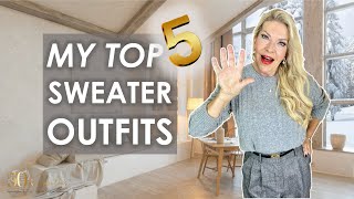 MY TOP 5 EASY SWEATER OUTFITS TO WEAR NOW AND FOR THE WHOLE WINTER [upl. by Pennie]