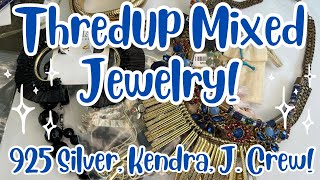 ThredUP 15 Piece Mixed Jewelry Rescue Box Mystery Unboxing 925 Silver Kendra Scott amp More [upl. by Kravits]