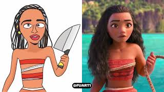 Moana Movie Scene Funny Drawing Meme  Try Not to Laugh 😂 [upl. by Namra]