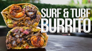 The Best Surf and Turf Burrito Steak amp Shrimp  SAM THE COOKING GUY 4K [upl. by Malinowski]