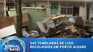 Prefeitura de Porto Alegre coleta cerca de 545 toneladas de lixo  Jornal da Band [upl. by Ingmar]