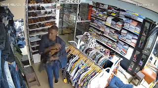 CCTV captures a goon stealing in a boutique on Tuesday during demonstrations in Nairobi CBD [upl. by Olegnaid]