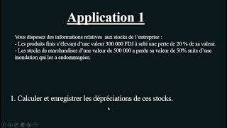 Correction de lapplication basique sur la dépréciation des stocks [upl. by Eisiam]