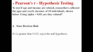 Hypothesis Testing with Pearsons r [upl. by Giannini]