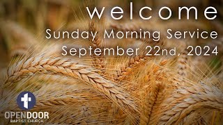 Sunday Morning Service  September 22nd 2024 [upl. by Delora]