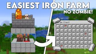 Minecraft Easiest IRON FARM Without a Zombie  Tutorial 120 [upl. by Neeruan]