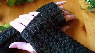 Fingerlose Handschuhstricken [upl. by Orella839]