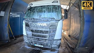 Ever wondered what its like to wash a beast of this SIZE  POV SCANIA V8 [upl. by Riesman17]