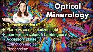 Optical Mineralogy Pt1 Plane amp Cross Polarized Light Birefringence Pleochroism etc  GEO GIRL [upl. by Ecilayram538]