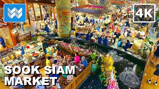 4K Sook Siam Floating Market at ICONSIAM in Bangkok Thailand 🇹🇭 Food Court Walking Tour Vlog [upl. by Tobey]