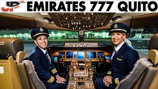 Emirates Women Pilot Boeing 777 into Quito  Cockpit Views [upl. by Uriia]