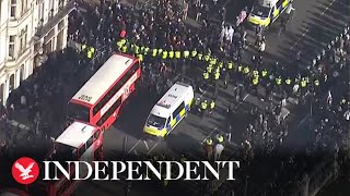 Live Aerials of huge proPalestine march in London on Remembrance Day [upl. by Herr]