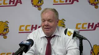 Bulldog Hockey Bob Daniels Postgame vs Lake State [upl. by Anot27]