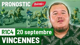 Pronostic PMU Quinté Flash à Vincennes R1C4 du 20 septembre 2024 [upl. by Wilfred796]