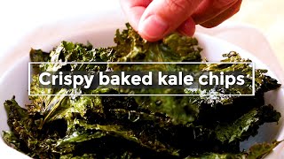 Crispy Baked Kale Chips Recipe  only 1 gram of carbs per cup [upl. by Ynnahc607]