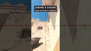 HOW TO SMOKE B DOORS from OUTSIDE B TUNNEL on Dust2 CS2 cs2 counterstrike2 cs2clips shorts [upl. by Annawyt]