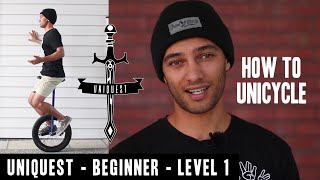 Beginner Unicycling  UNIQUEST  Level 1 [upl. by Aeneas]