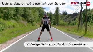 Skiroller Bremstechnik wwwsportalbertde [upl. by Solraced]