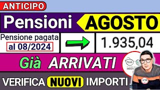 ANTICIPO⚡️ PENSIONI AGOSTO 2024 ➡ CEDOLINI IMPORTI ARRIVATI❗️VERIFICA RIMBORSI 730 AUMENTI CONGUAGLI [upl. by Cecilla]