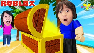 Ryan Builds a Boat in Roblox Lets Play Build a Boat with Ryans Mommy [upl. by Aldas]