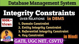 Integrity Constraints  DomainEntity IntegrityReferential IntegrityKey DBMS Lect23Shanu Kuttan [upl. by Notsniw]