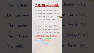 Adjektive Dativ deutsch deutschlernen lerndeutsch deutschonline german learngerman shorts [upl. by Pape]