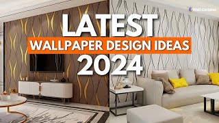 Latest Wallpaper Design  Living Room wallpaper interior  3D Wallpaper Home Decor ideas 2024 [upl. by Pelmas639]