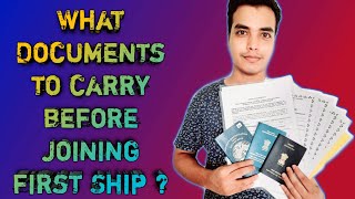 Basic Documents required to carry before joining first Ship  First time joining  Merchant Navy [upl. by Genna788]