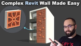 Jali Walls in Revit Tutorial Complex Brick Block Wall in Revit [upl. by Vtehsta]