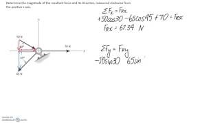 232 Resultant Force Example 1 [upl. by Ahsoet]