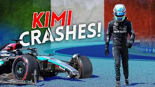 Kimi Antonellis CRASH at the ITALIAN GP [upl. by Yatnahs]