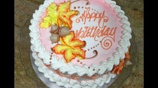 Cake decorating  Fall Leaves Design [upl. by Alym]