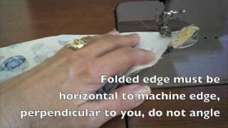 Sewing  Miter a Hem for Tablecloths Placemats or any 90 degree angle [upl. by Zitvaa]