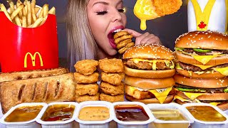 ASMR MCDONALDS CHICKEN SANDWICH BIG MAC APPLE PIE CHICKEN NUGGETS FISH FILLET FRIES MUKBANG 먹방 [upl. by Eirellav]