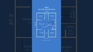 27×37 house plan design  27×37 village house plan  2737 home plan  home house viralshorts [upl. by Okram]