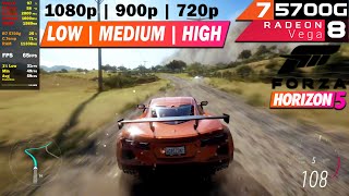 Forza Horizon 5  Ryzen 7 5700G amp 16gb  Vega 8  No GPU Test [upl. by Esinrahc]