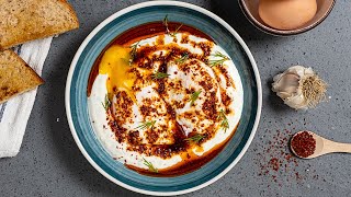 Turkish Eggs Cilbir Recipe [upl. by Hun]