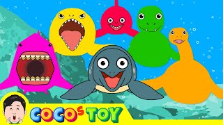 Help the baby ichthyosaurus find the mommy ichthyosaurusㅣdinosaurs kidstoonㅣCoCosToy [upl. by Barn286]