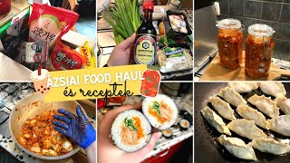 Ázsiai FOOD HAUL  kedvenc receptek  kimchi  boba tea  mandu tésztabatyu  bulgogi  kimbap [upl. by Strep]