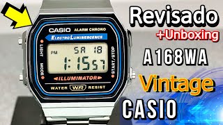 Unboxing y revisado del Casio a168wa Reloj digital de la colección vintage con diseño retro Unisex [upl. by Ahtiek]