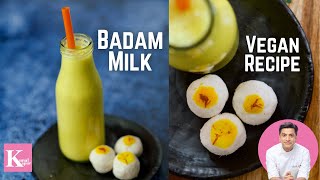 गरमा गरम केसर वाला दूध Kesar Badam Milk  How to make Almond Milk  Kunal Kapur Healthy Vegan Recipe [upl. by Gabriel158]