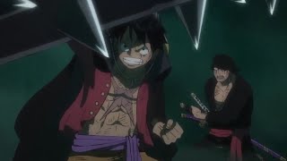 Luffy saves Zoro from Kaido Thunder Bagua One Piece [upl. by Burnsed]